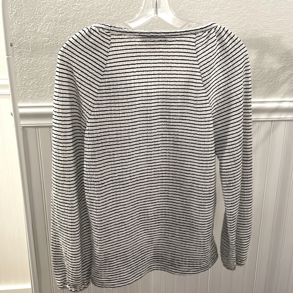 LOFT - striped drape sleeve shirt - size M - Picture 4 of 8